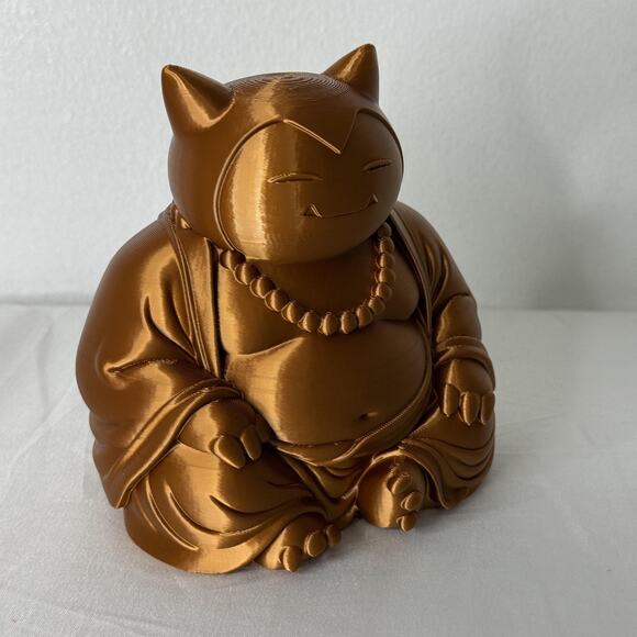 Snorlax Buddha Pokemon Inspired Plastic Statue Bronze Figurine Cute Home Decor - Picture 2 of 8